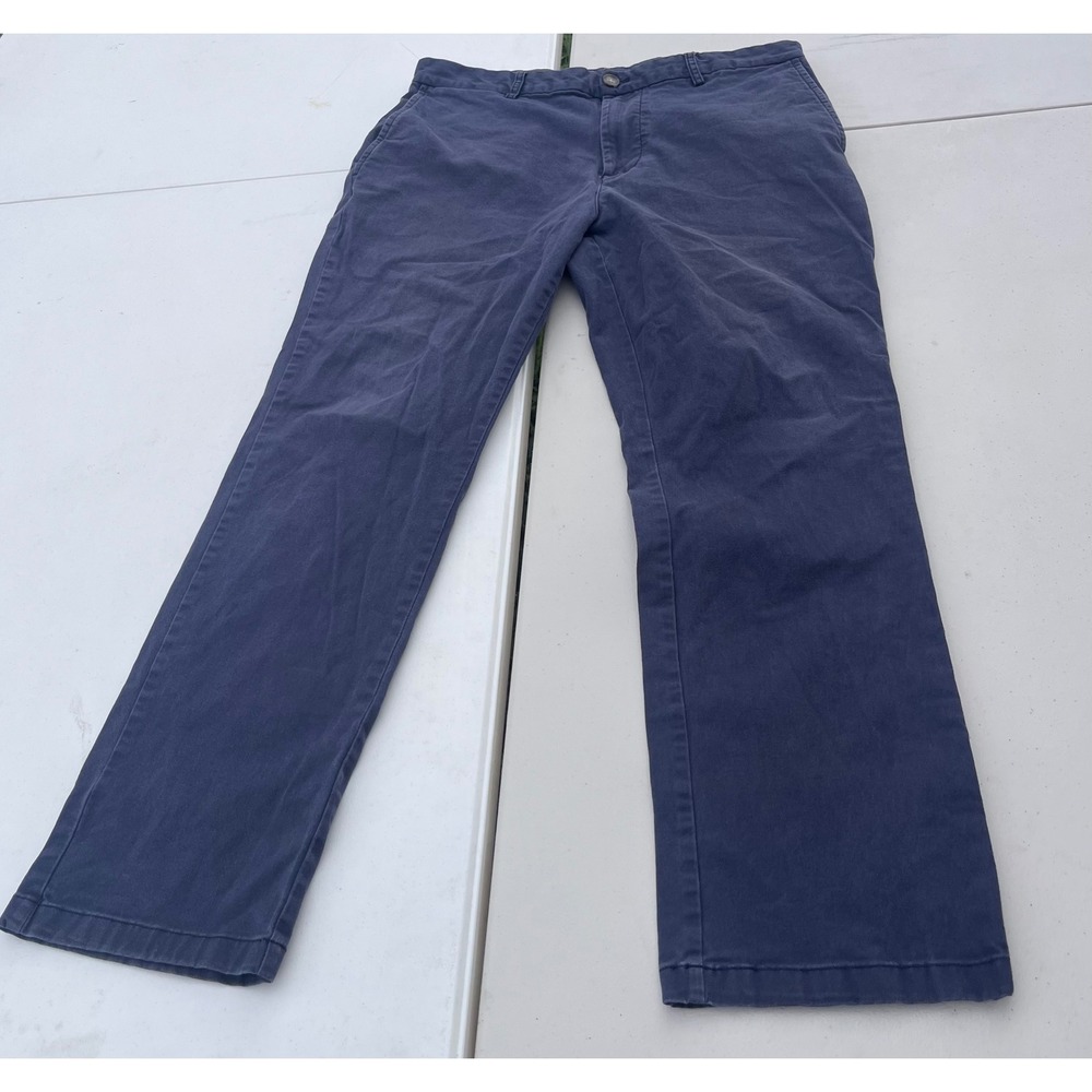 Old Navy Mens 33x30 Straight Built-In Flex Chino Pants Navy Blue